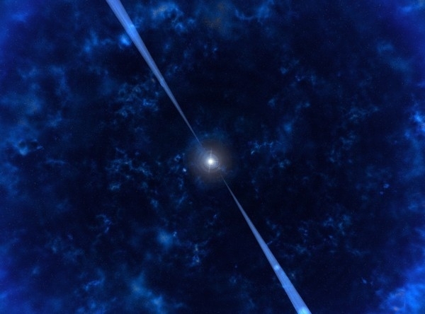 Vue d'artiste d'un pulsar - crédit : D. King