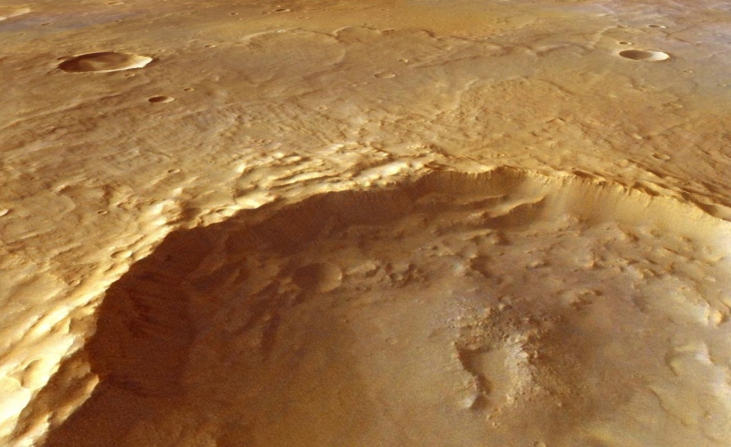 Le cratère Tyrrhena sur Mars